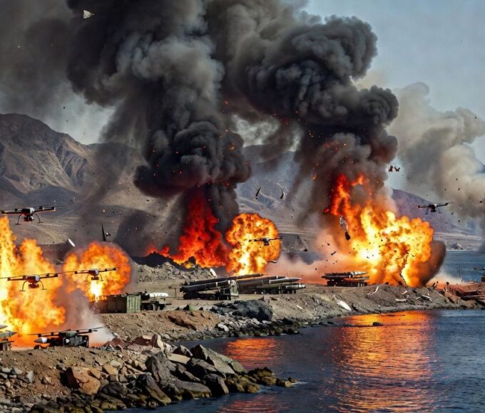 Embarcações no Estreito de Ormuz , vistas de Musandam, Omã, 15 de junho de 2026 — Foto: REUTERS/Stringer