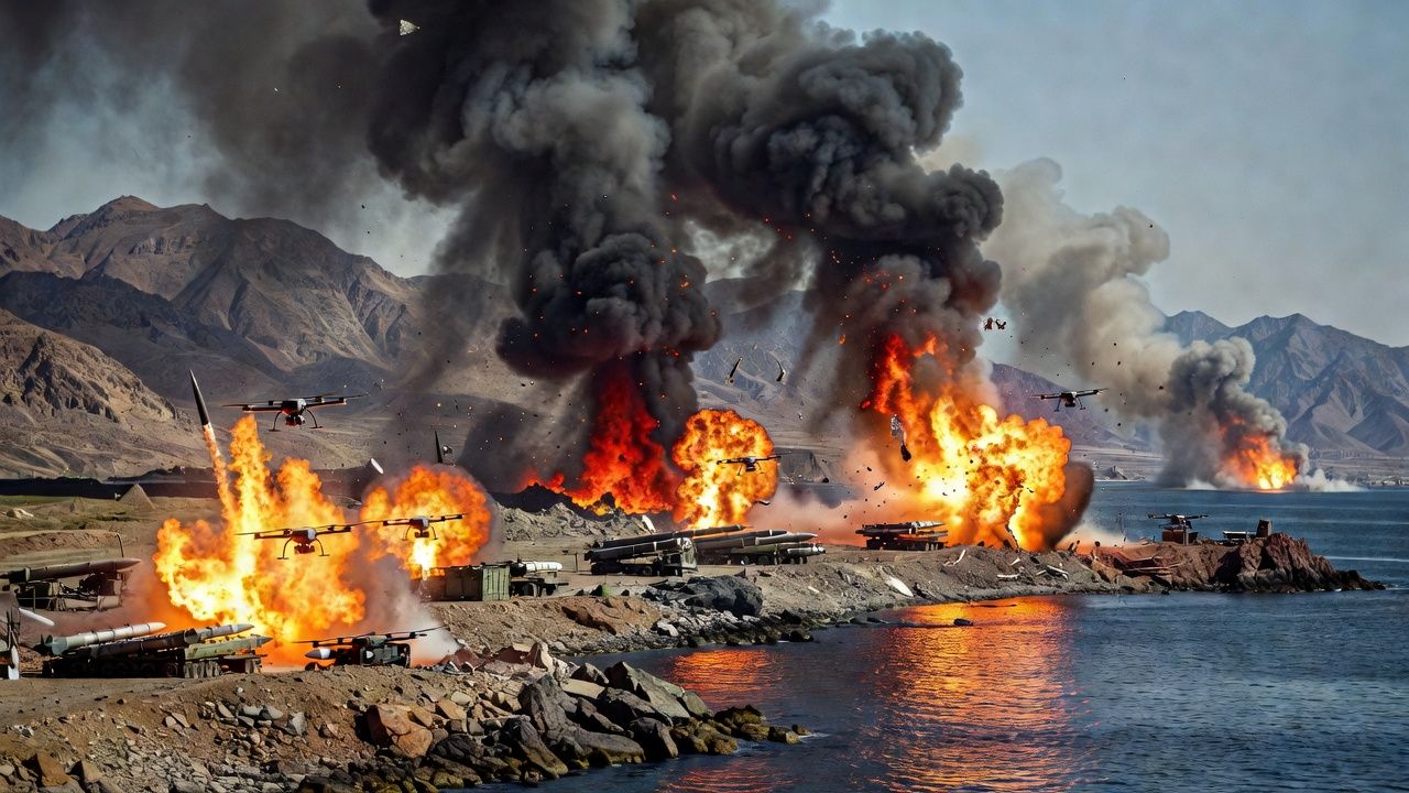 Embarcações no Estreito de Ormuz , vistas de Musandam, Omã, 15 de junho de 2026 — Foto: REUTERS/Stringer