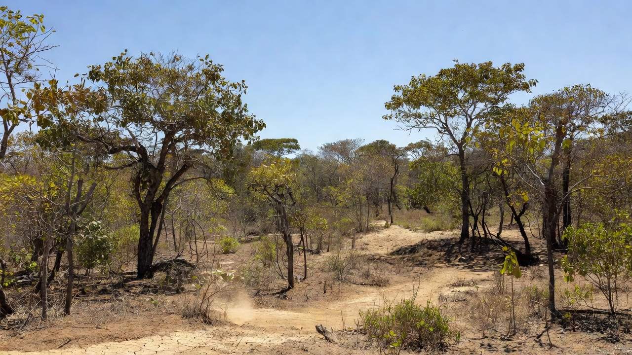 Paisagem de Vilhena com sol forte representando oscilação térmica prevista pelo INMET