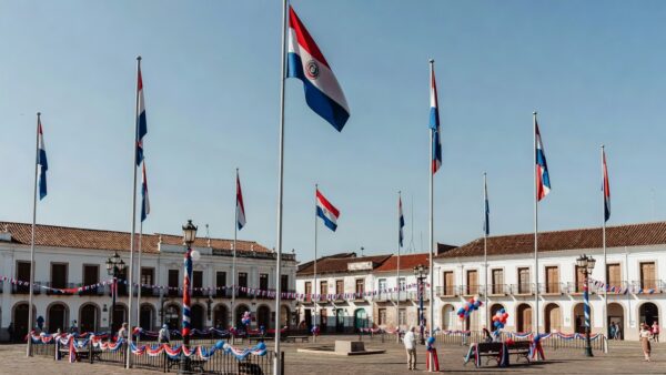 Decreto de Santiago Peña decreta feriado nacional no Paraguai após seleção passar pela Alemanha — Foto: Reprodução