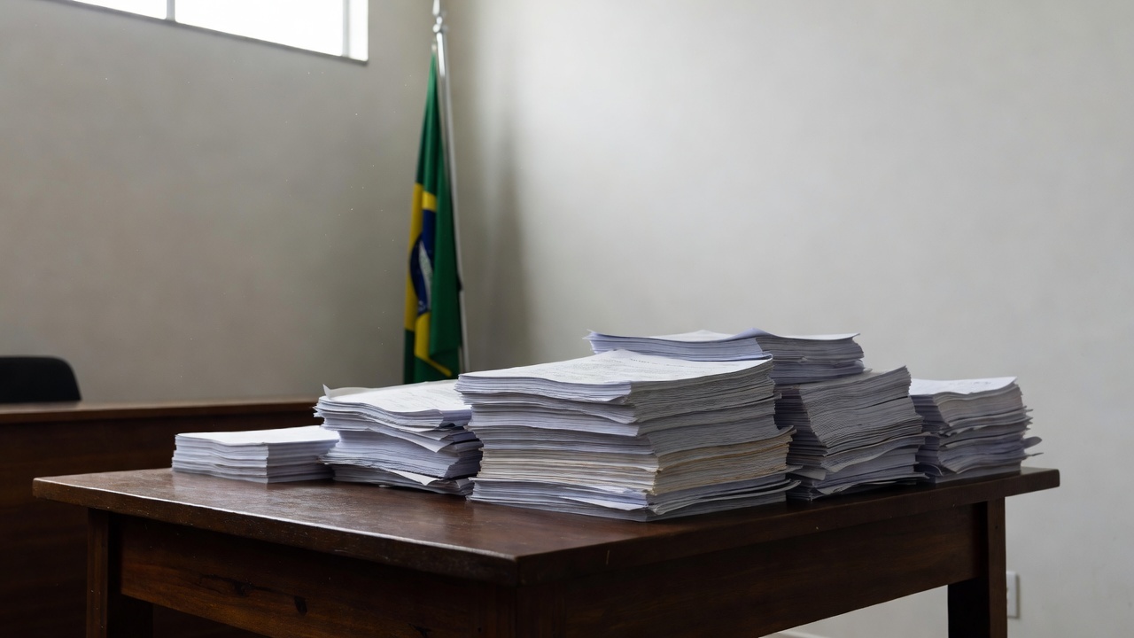 Documentos eleitorais e bandeira no TRE-RO sobre cassações por fraude à cota de gênero