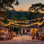 Praça decorada para eventos e festas em Vilhena, Rondônia