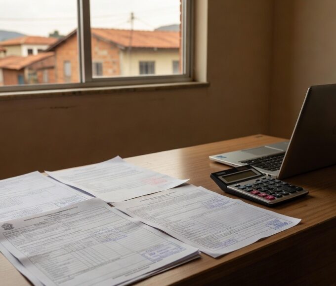 Mesa com documentos para abrir MEI ou empresa em Vilhena