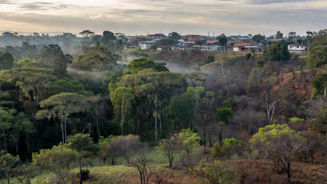 Vista panorâmica de Vilhena em Rondônia com clima frio devido à altitude