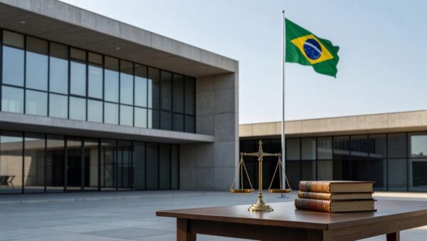 Tribunal brasileiro simbolizando lei que endurece penas para furto, roubo e estelionato
