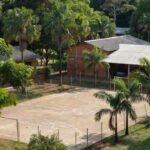 Quadra poliesportiva em construção na Escola Progresso de Vilhena
