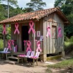 Campanha de prevenção ao câncer em Chupinguaia com fitas de conscientização