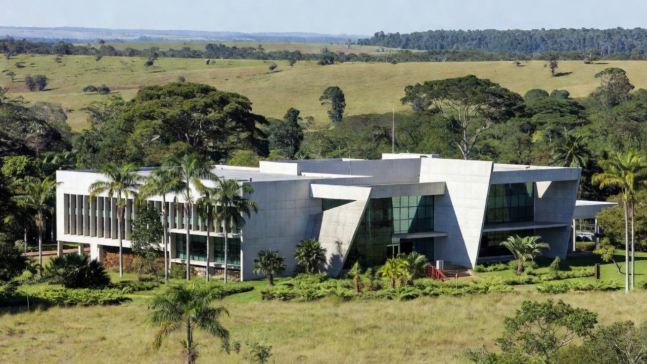 Tribunal de Justiça de Rondônia com paisagem rural ao fundo