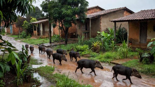 Animais invadiram distrito em Corumbiara / Foto: Divulgação