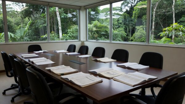 Sala de reuniões do TCE-RO em Porto Velho sobre finanças do estado
