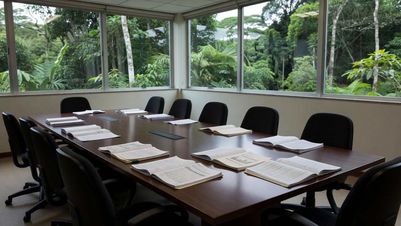 Sala de reuniões do TCE-RO em Porto Velho sobre finanças do estado
