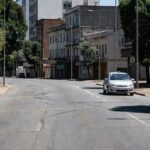 Avenida Pinheiro Machado após atropelamento por carro de aplicativo em Porto Alegre