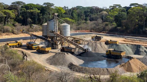 Usina de asfalto em operação em área rural de Rondônia