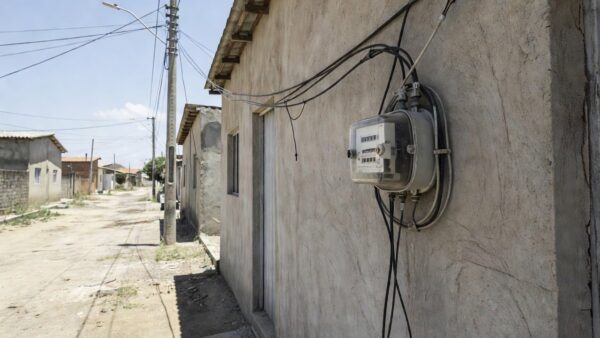 Medidor de energia em residência brasileira representando contas de luz da Energisa
