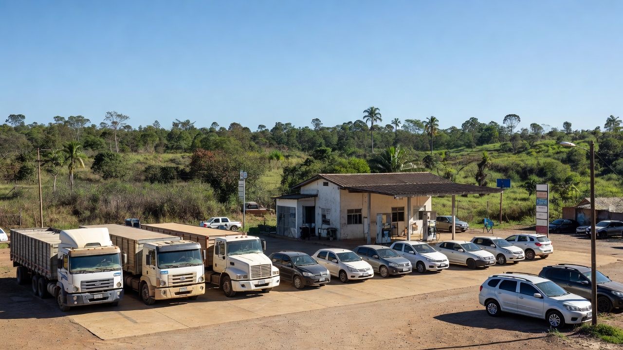 Bênção de veículos em posto Mirian em Vilhena no Dia do Motorista