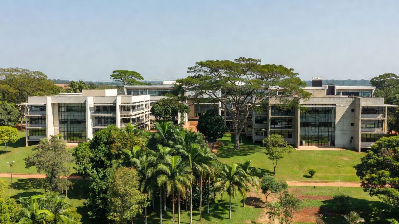 Campus do IFRO Colorado do Oeste com prédios e vegetação tropical