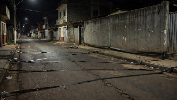 Rua deserta em Vilhena após tiroteio