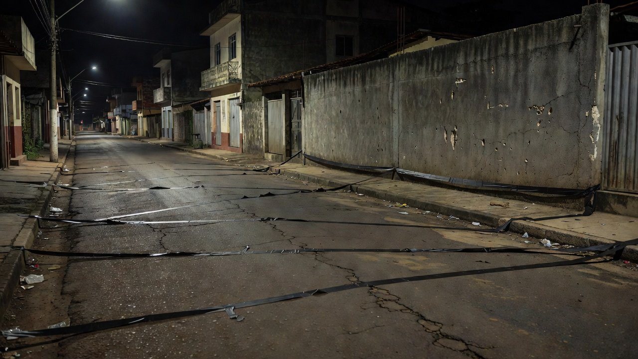 Rua deserta em Vilhena após tiroteio