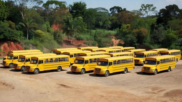 Frota de ônibus escolares vistoriados em Vilhena, Rondônia