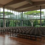 Auditório vazio em centro de convenções em Porto Velho para convenção estadual da FEDUP
