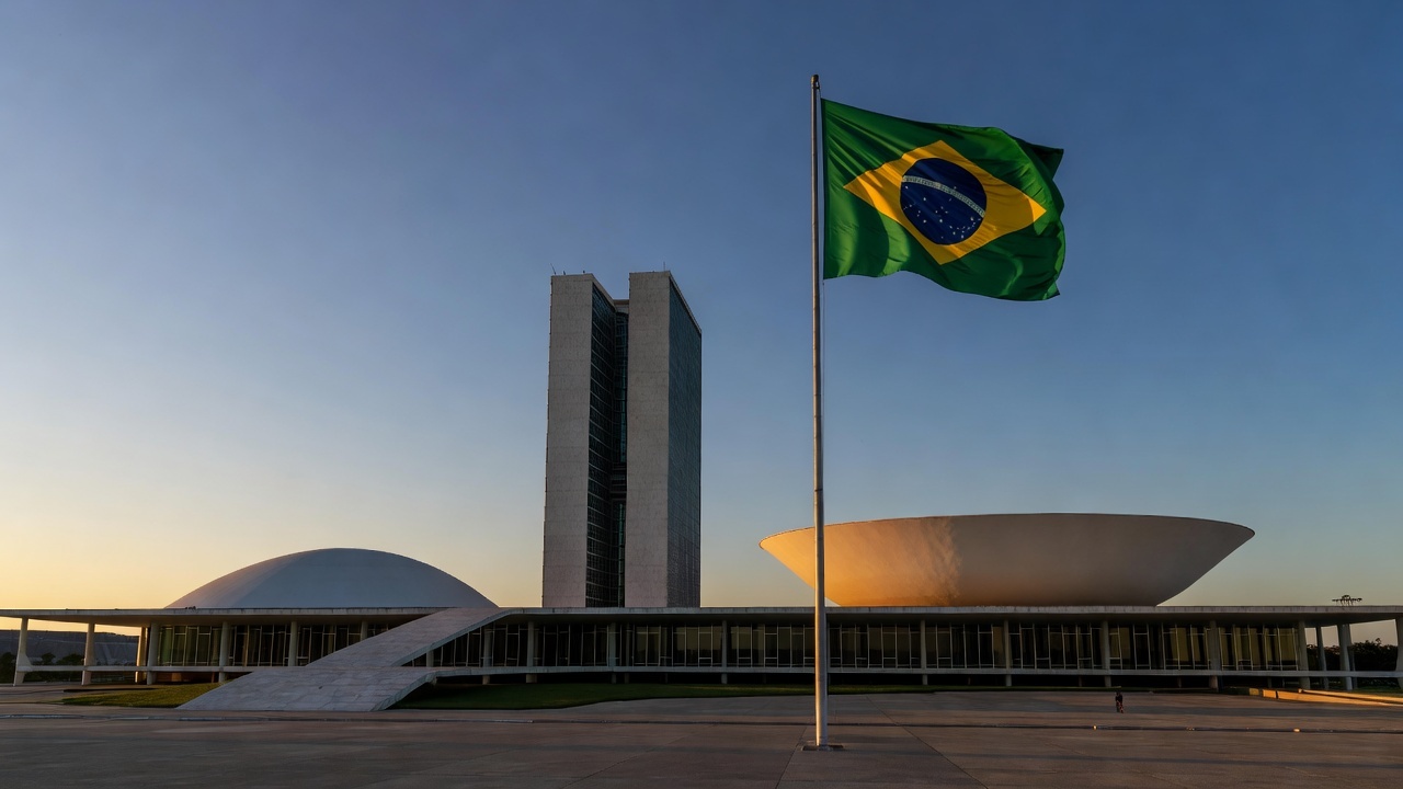 Congresso Nacional em Brasília representando candidatura ao Senado