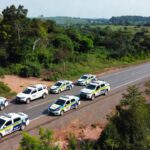 Viaturas da PRF em operação de fiscalização em rodovia de Rondônia