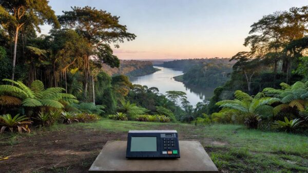 Urna eletrônica em pesquisa para o Senado em Rondônia