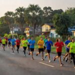 Corrida de rua do Circuito AABB em Vilhena com atletas na avenida