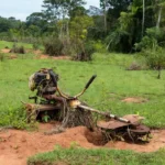 Na ocasião, o agressor utilizou o equipamento dotado de lâmina de aço para golpear o animal / Foto: Divulgação