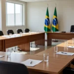 Sala de conferências para encontro de delegados do Sicoob Credisul em Vilhena