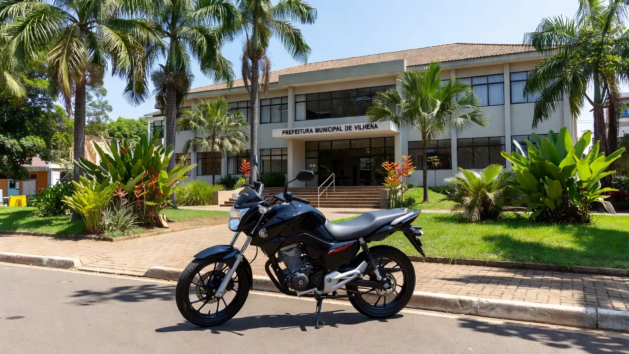 Motocicleta sorteada entregue pela Prefeitura de Vilhena no programa Minha Nota Tem Valor