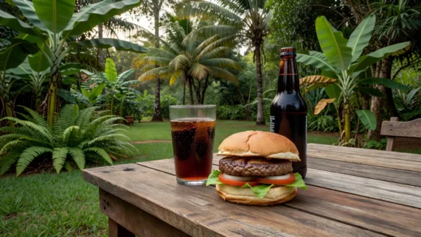 Combo de hambúrguer e Kitubaína do Quintal Burguer em Vilhena