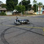 Rua em Vilhena após acidente com motoboy atropelado