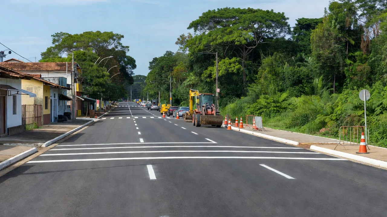 Obras de mobilidade urbana em avenida de Porto Velho