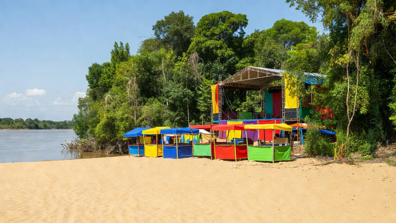 Local do Festival de Praia em Pimenteiras do Oeste, Rondônia