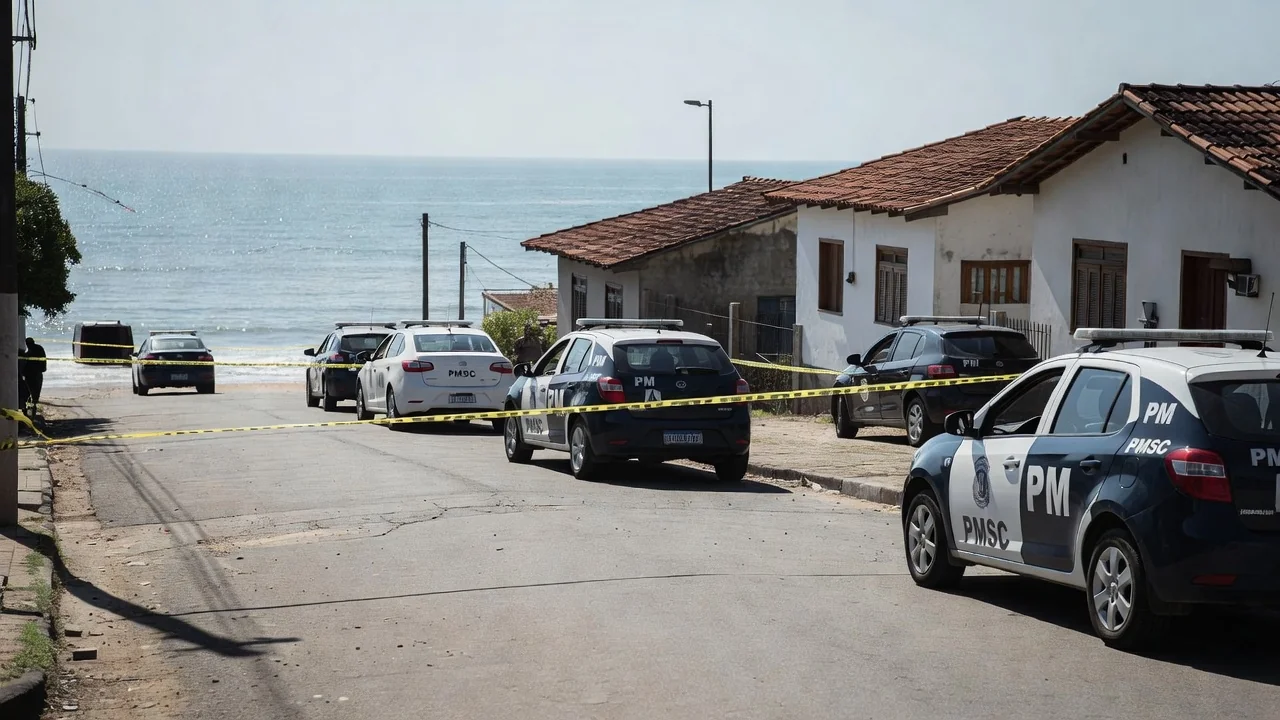 Viaturas da Polícia Militar em operação no Porto Belo durante a Operação Caçador