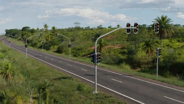 Semáforos novos instalados na BR-364 em Vilhena, Rondônia
