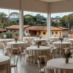 Salão de eventos em Vilhena decorado para confraternização do Dia do Corretor de Imóveis pelo CRECI-RO