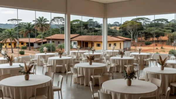 Salão de eventos em Vilhena decorado para confraternização do Dia do Corretor de Imóveis pelo CRECI-RO