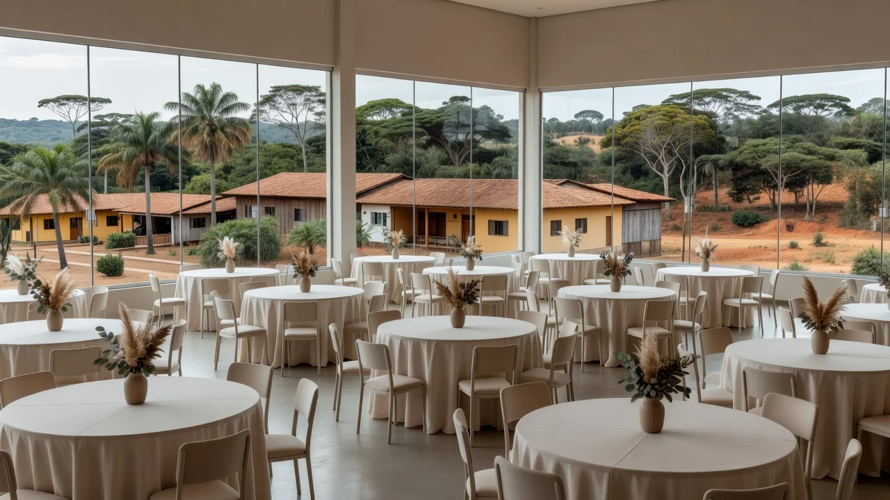 Salão de eventos em Vilhena decorado para confraternização do Dia do Corretor de Imóveis pelo CRECI-RO