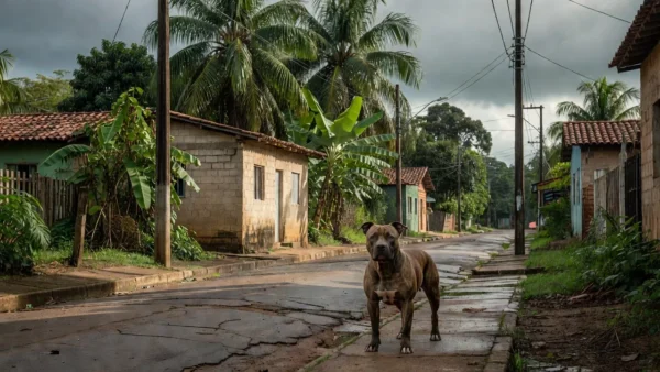 Pitbull em rua do bairro Cidade Nova em Porto Velho