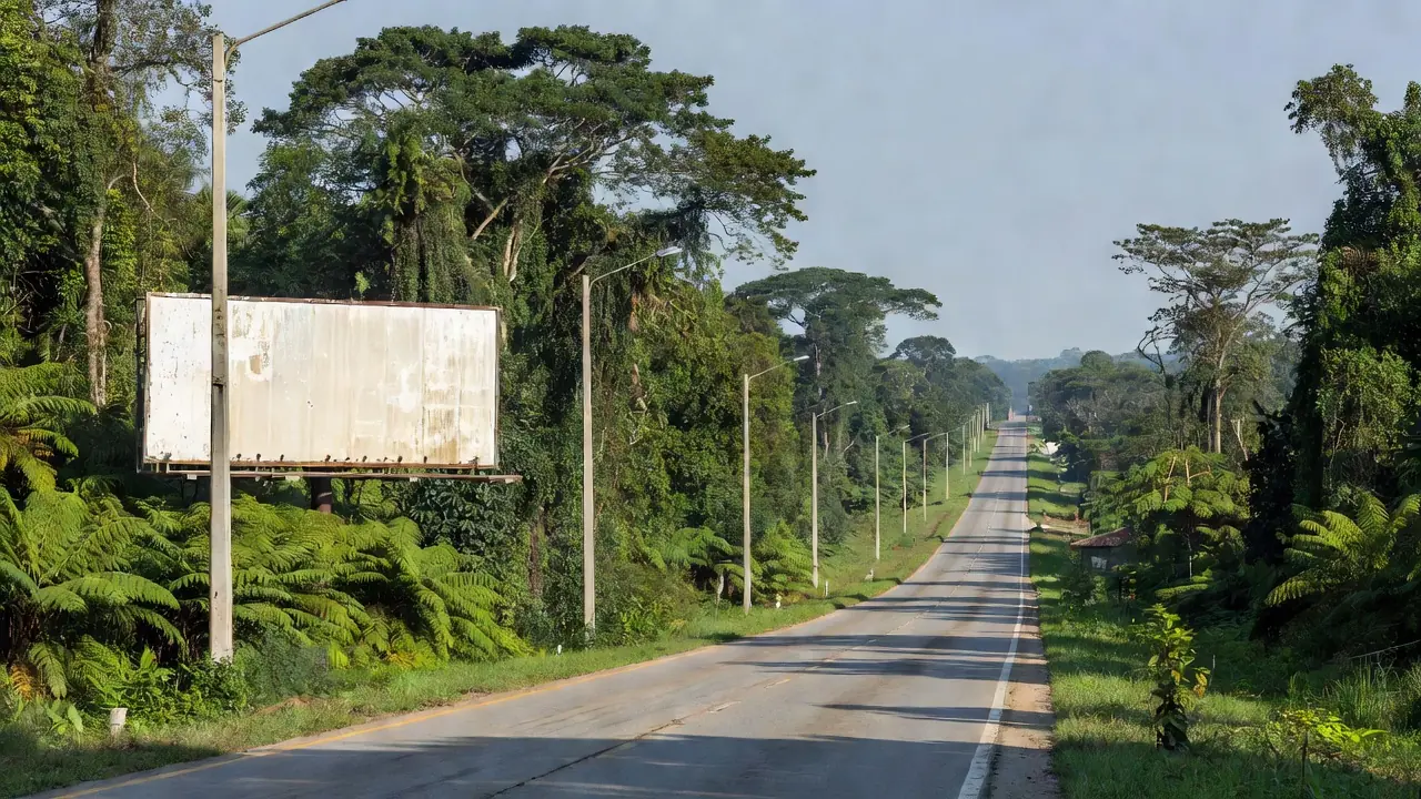 Outdoor instalado às margens da BR-364, em Ouro Preto do Oeste / Foto: Divulgação
