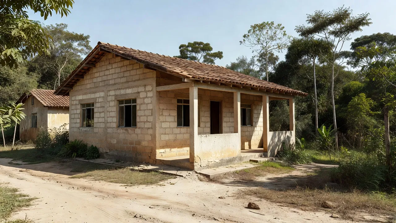 Residência em Vilhena onde homem sofreu queda grave