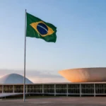 Congresso Nacional em Brasília simbolizando candidatura ao Senado pelo MDB