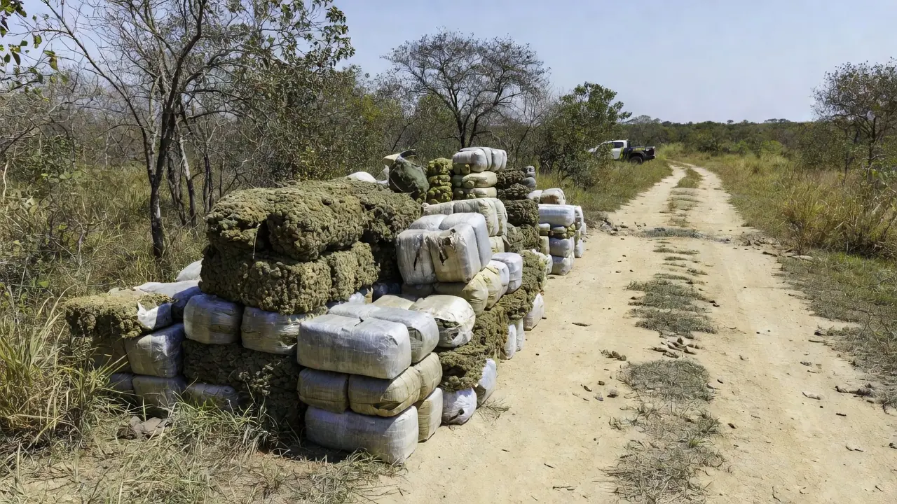 Fardos de maconha apreendidos em Alto Paraíso, Goiás