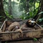 Bicho-preguiça ferido resgatado e entregue à Semma em Vilhena
