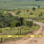 Área rural em Lucas do Rio Verde com fita de isolamento policial