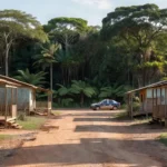Rua em Jaci-Paraná, Rondônia, local da prisão de suspeito de homicídio