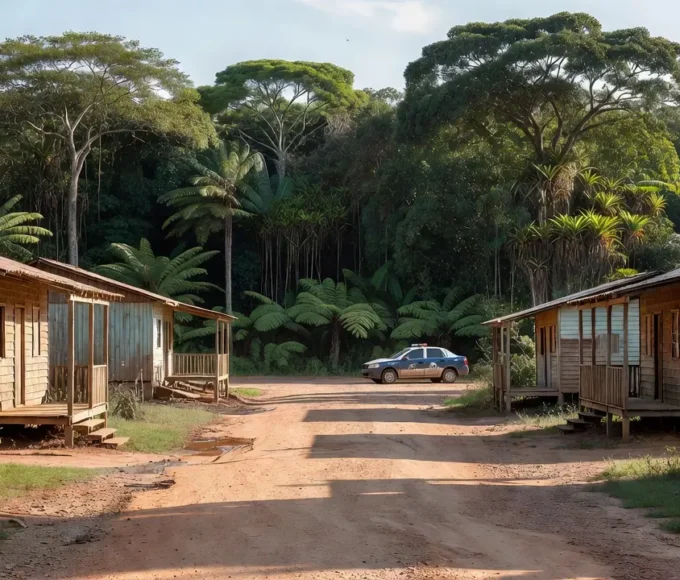 Rua em Jaci-Paraná, Rondônia, local da prisão de suspeito de homicídio