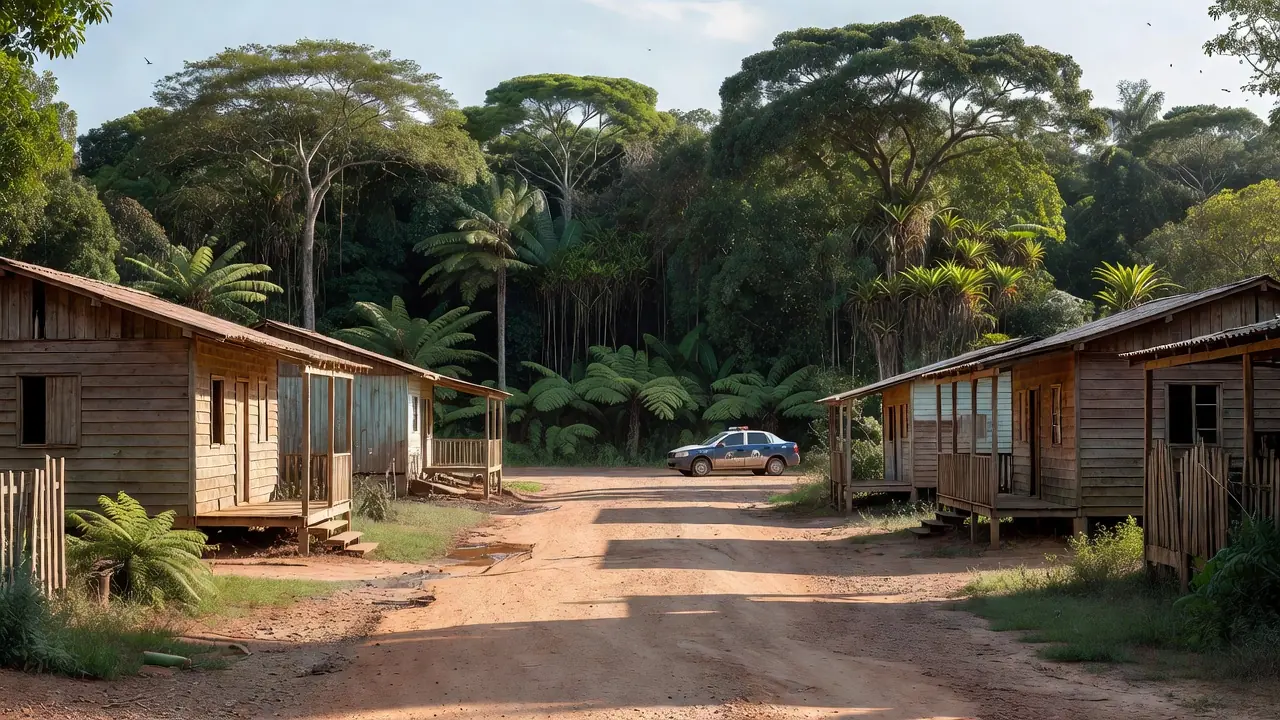 Rua em Jaci-Paraná, Rondônia, local da prisão de suspeito de homicídio